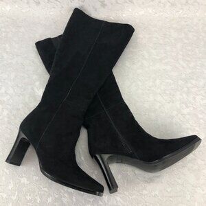 Amanda Smith Midtown Black Suede All Leather Upper High Heeled Boots Size 5½M